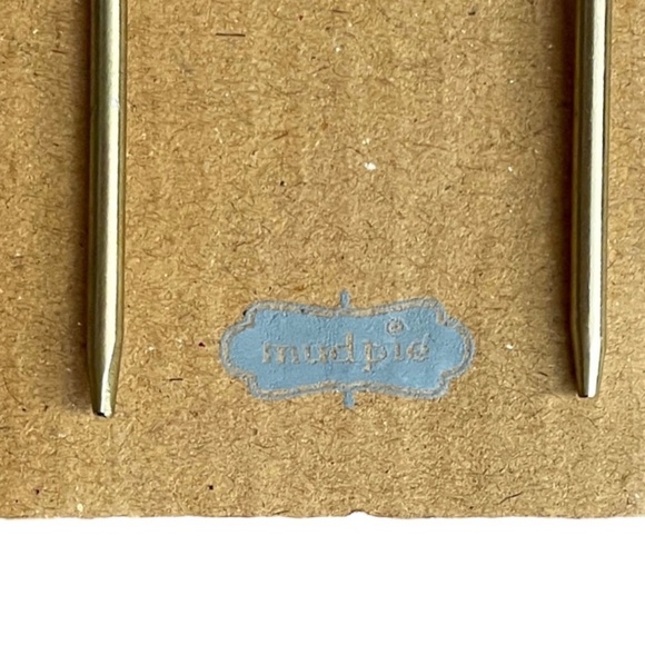 MUD PIE "Cheese Please" Round Wooden Cheese Board w/ 2 Metal Picks 7" Dia NWT - Picture 6 of 6